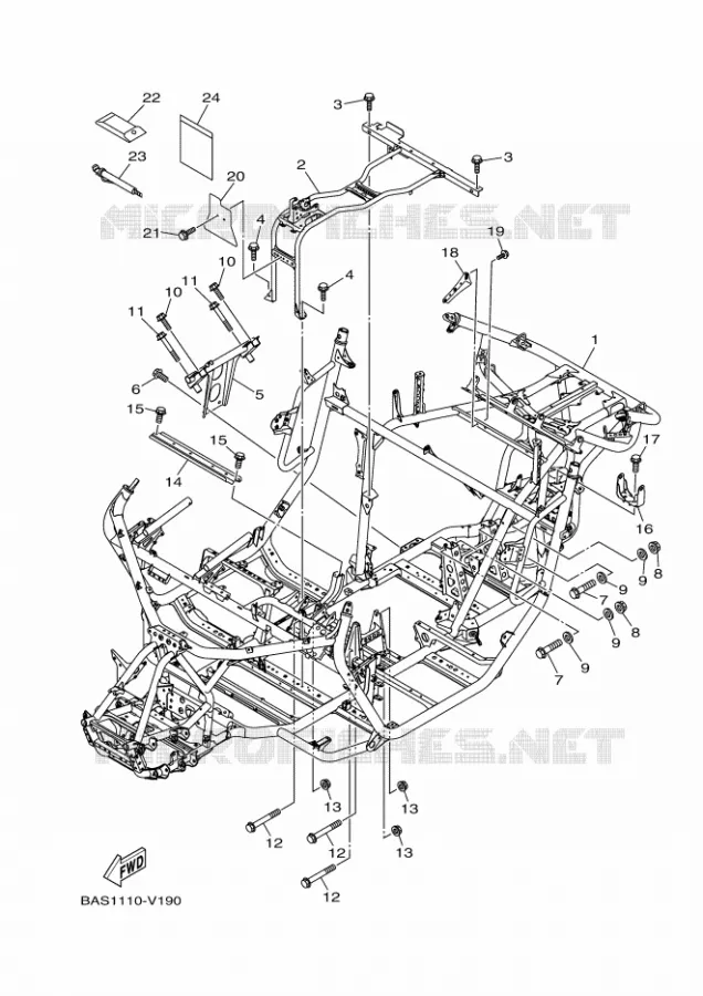 FRAME Yamaha SIDE BY SIDE 1000 2020 YXZ  YX10ZXPSL / YXZ1000ETS