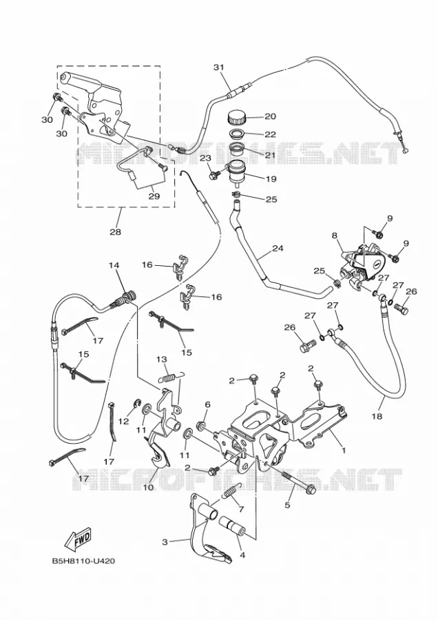 PEDAAL / KABEL Yamaha SIDE BY SIDE 1000 2020 YXZ  YX10ZXPSL / YXZ1000ETS