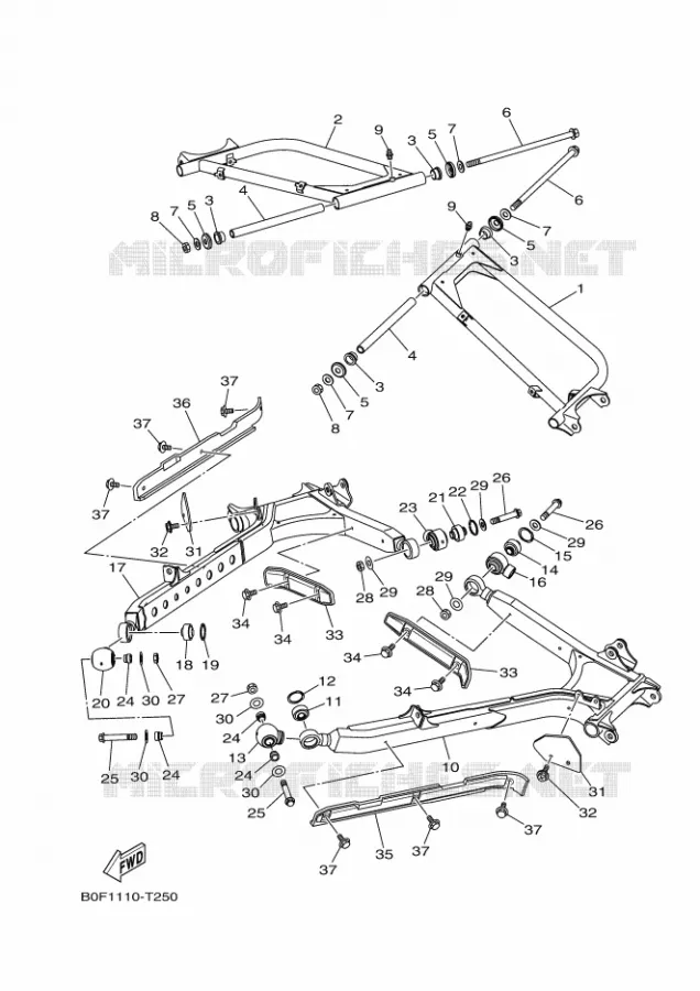 ACHTERBRUG Yamaha SIDE BY SIDE 1000 2020 YXZ  YX10ZXPSL / YXZ1000ETS