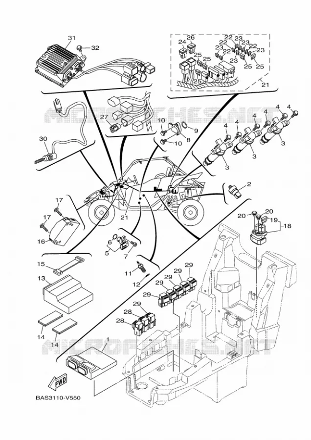 ELECTRISCH 1 Yamaha SIDE BY SIDE 1000 2020 YXZ  YX10ZXPSL / YXZ1000ETS