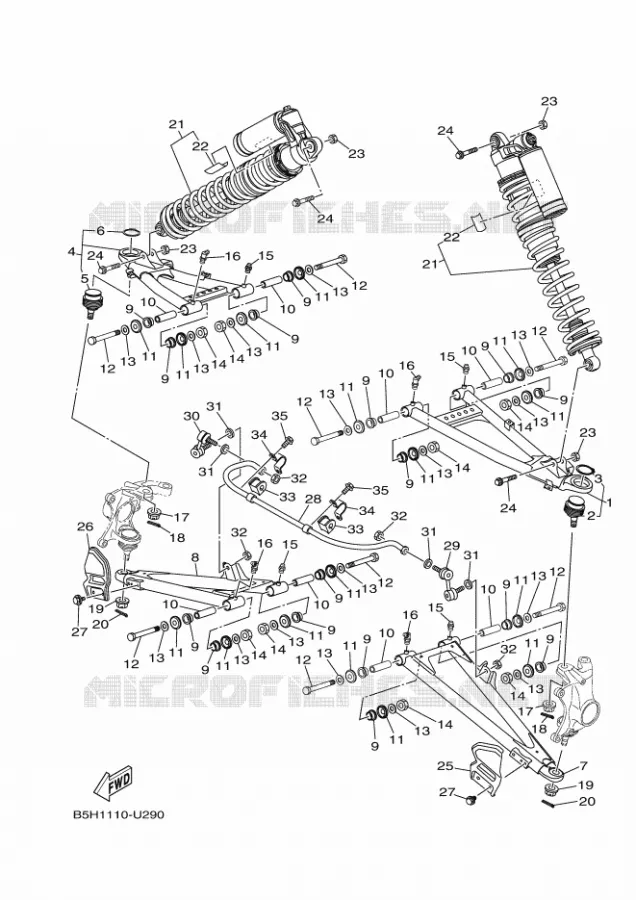 OPHANGING / WIEL VOOR Yamaha SIDE BY SIDE 1000 2020 YXZ  YX10ZXPSL / YXZ1000ETS