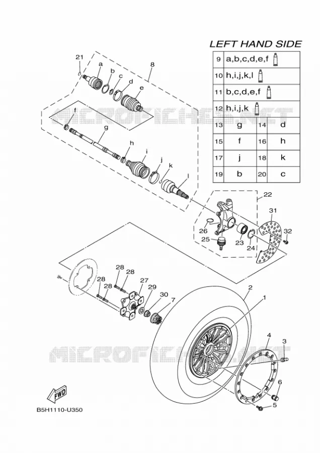 VOORWIEL Yamaha SIDE BY SIDE 1000 2020 YXZ  YX10ZXPSL / YXZ1000ETS