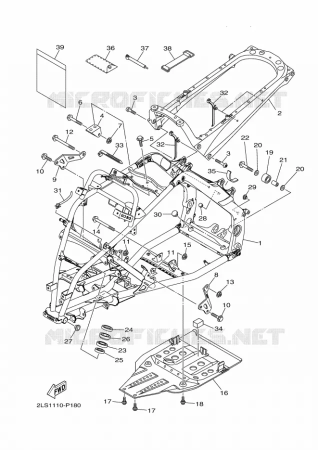 FRAME Yamaha QUAD 700 2020 RAPTOR  YF70RXL / YFM700R