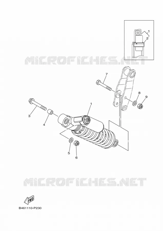 ACHTER SCHOKBREKER Yamaha QUAD 700 2020 RAPTOR  YF70RSL / YFM700R