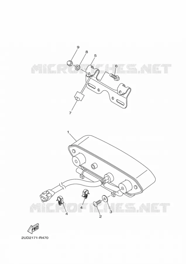 ACHTERLICHT Yamaha QUAD 700 2020 GRIZZLY  YF70GPL / YFM700FWAD