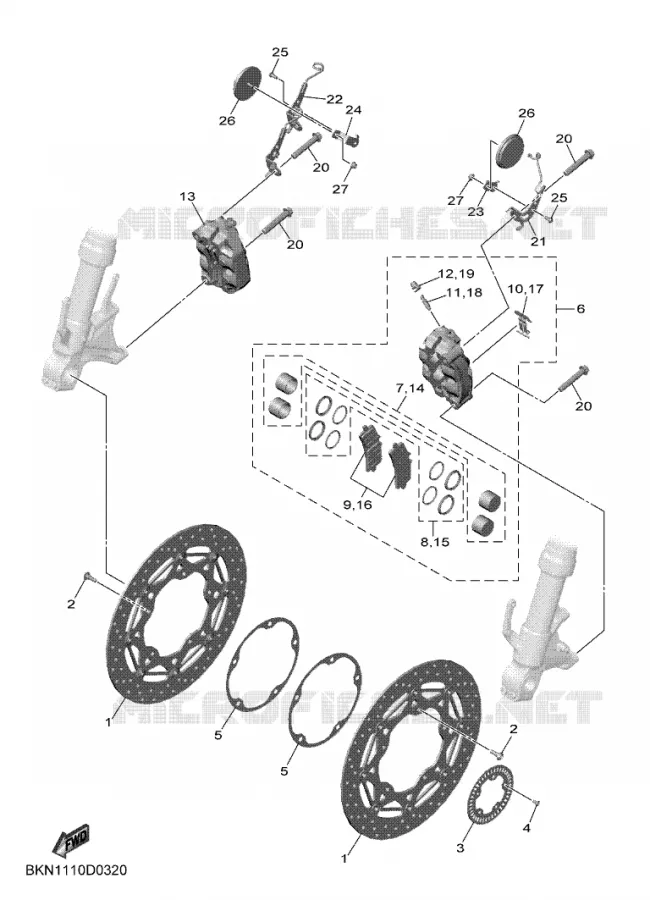 REMKLAUW VOOR Yamaha MOTO 900 2025 R9  YZF890