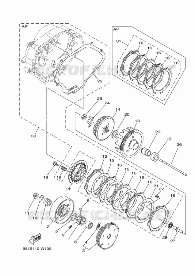 STARTMOTOR KOPPELINGS Yamaha MOTO 110 2025 TTR  TT-R110E