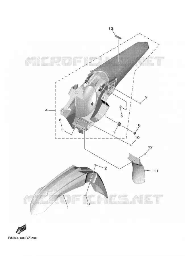 SPATBORD Yamaha MOTO 450 2025 WRF  WR450F