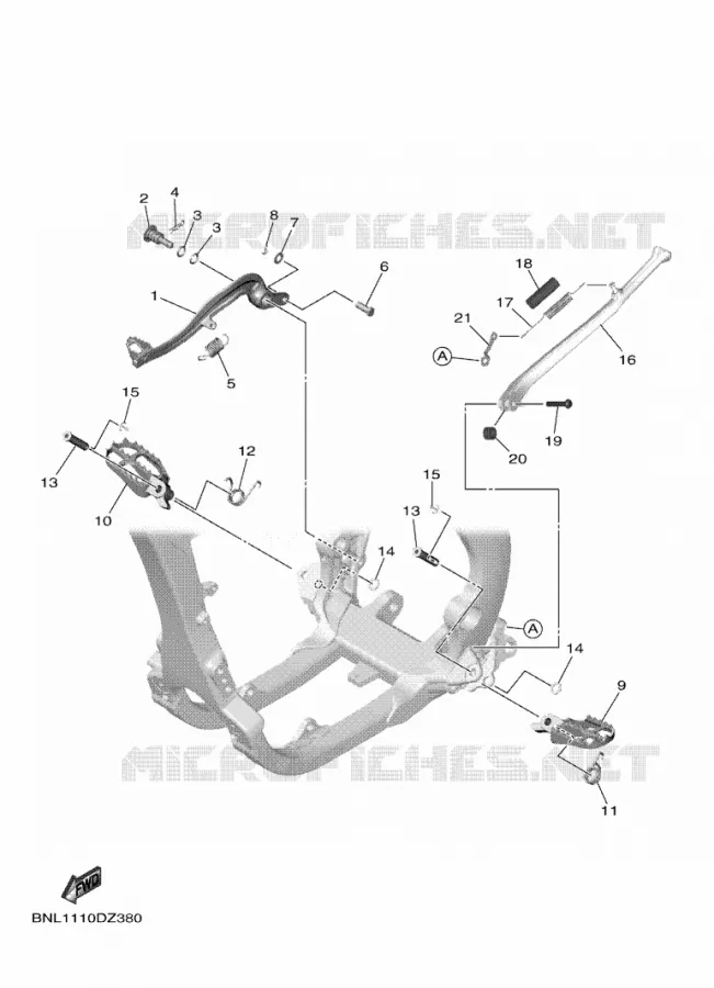 STANDAARD / VOETSTEUN Yamaha MOTO 450 2025 WRF  WR450F