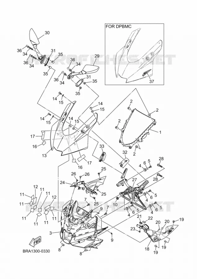 WINDSCHERM Yamaha MOTO 300 2025 R3  YZF320-A