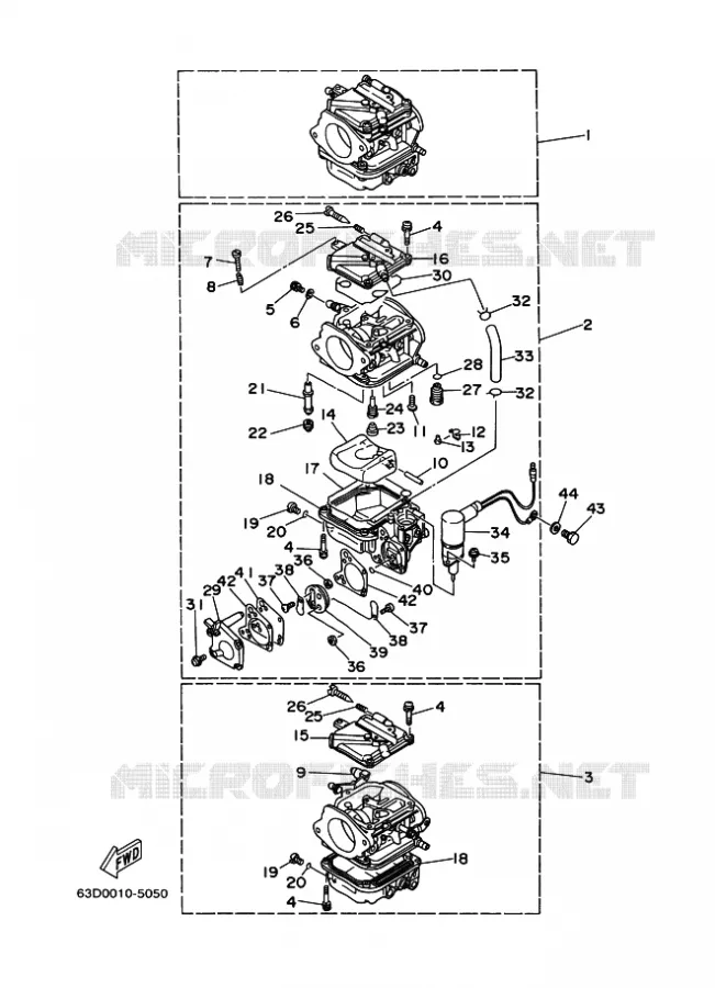 CARBURATEUR Yamaha OUTBOARD ENGINES 40hp (29.4kW) 2010 40  40VMHOS