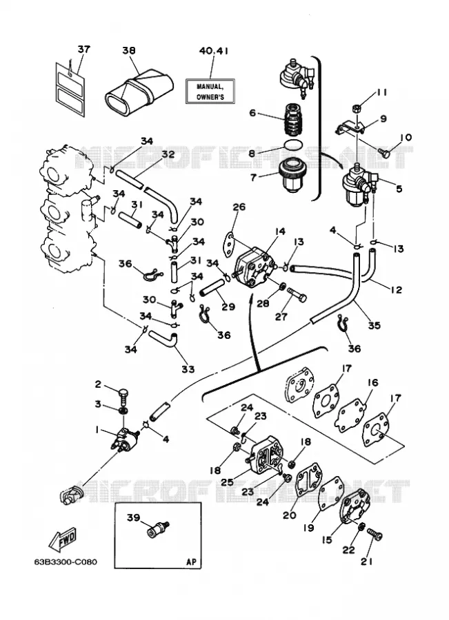 BENZINE TANK Yamaha OUTBOARD ENGINES 40hp (29.4kW) 2005 40  40VMHOS