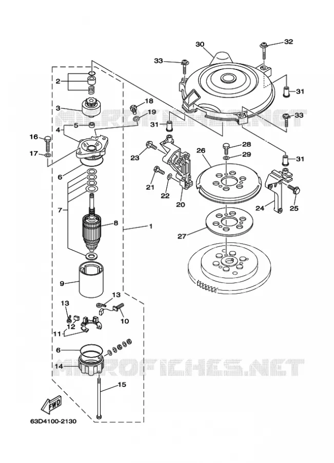 STARTMOTOR Yamaha OUTBOARD ENGINES 40hp (29.4kW) 2003 40  40VETOS