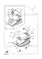 BOVENKAP voor Yamaha 40V Manual Starter, Tiller Handle, Manual Tilt 1999