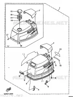 BOVENKAP voor Yamaha 40V Manual Start, Tiller Handle, Hydro Trim & Tilt, Pre-Mixed 1997