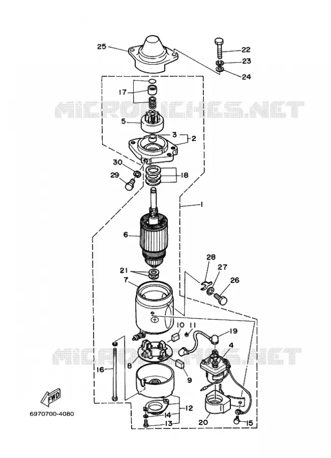 STARTMOTOR Yamaha OUTBOARD ENGINES 55hp (40.5kW) 2001 55  55B
