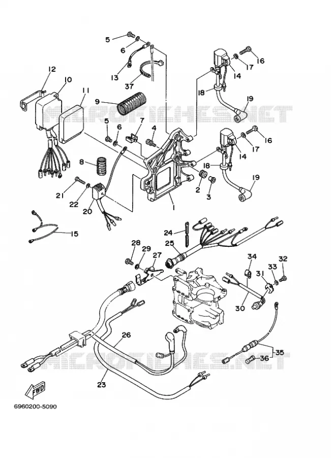 ELECTRISCH 1 Yamaha OUTBOARD ENGINES 55hp (40.5kW) 2000 55  55B