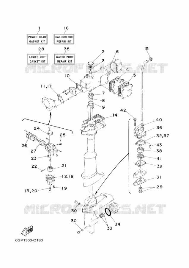 REPARATIESET  Yamaha OUTBOARD ENGINES 4hp (2.9kW) 2019 4  4CMHL