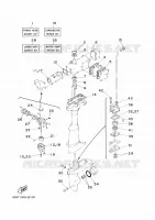 REPARATIESET  voor Yamaha 4C Manual Starter, Tiller Handle, Manual Tilt, Pre-Mixing, Shaft 15