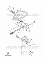 GASBEDIENING voor Yamaha 4C Manual Starter, Tiller Handle, Manual Tilt, Pre-Mixing, Shaft 20