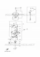 GENERATOR voor Yamaha 4C Manual Starter, Tiller Handle, Manual Tilt, Pre-Mixing, Shaft 20