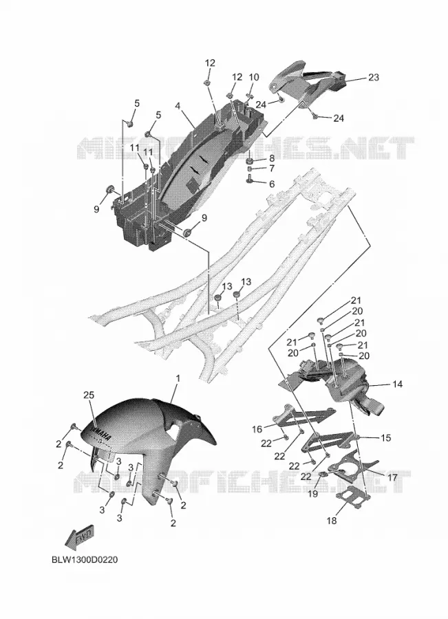 SPATBORD Yamaha MOTO 700 2025 MT  MTN690