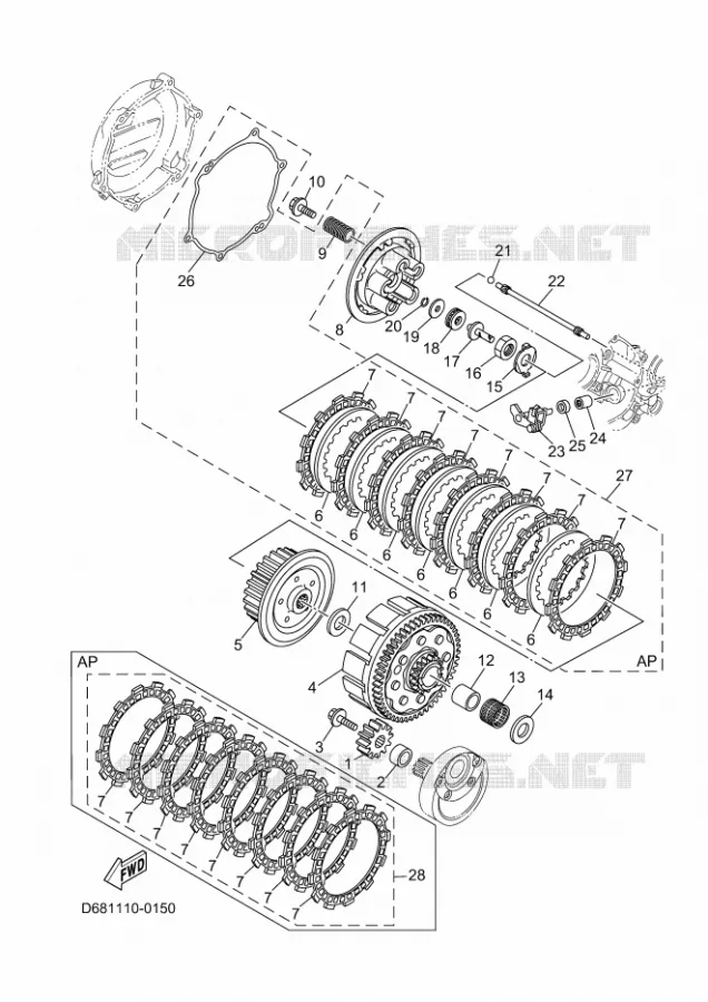 STARTMOTOR KOPPELINGS Yamaha MOTO 125 2025 YZ  YZ125