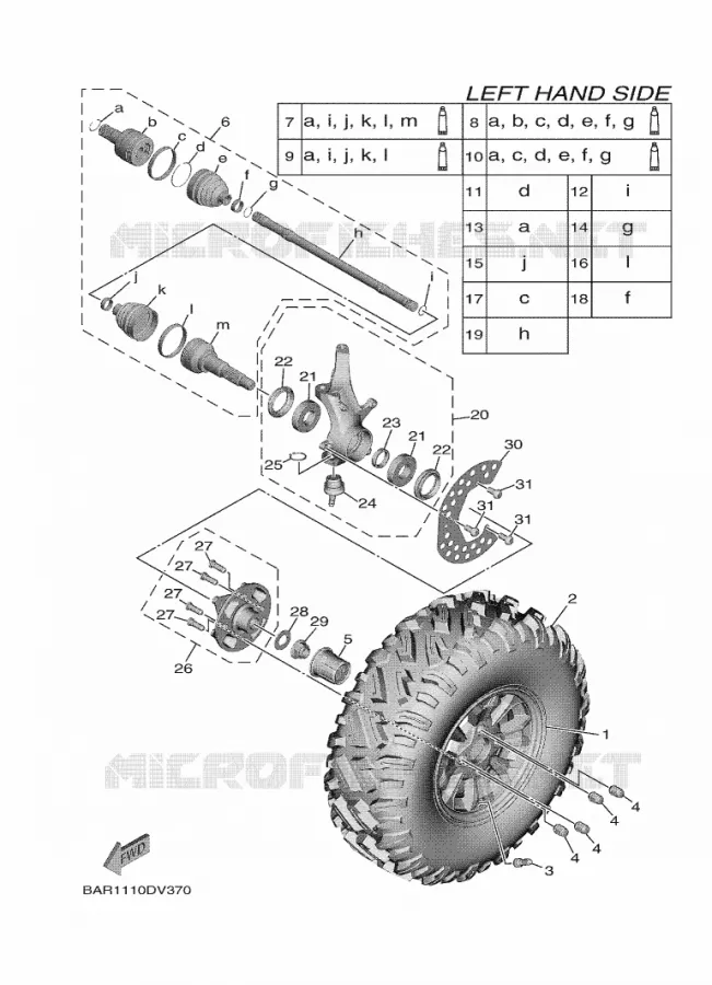 VOORWIEL Yamaha SIDE BY SIDE 850 2025 WOLVERINE  YXF850ES / YX85FSS
