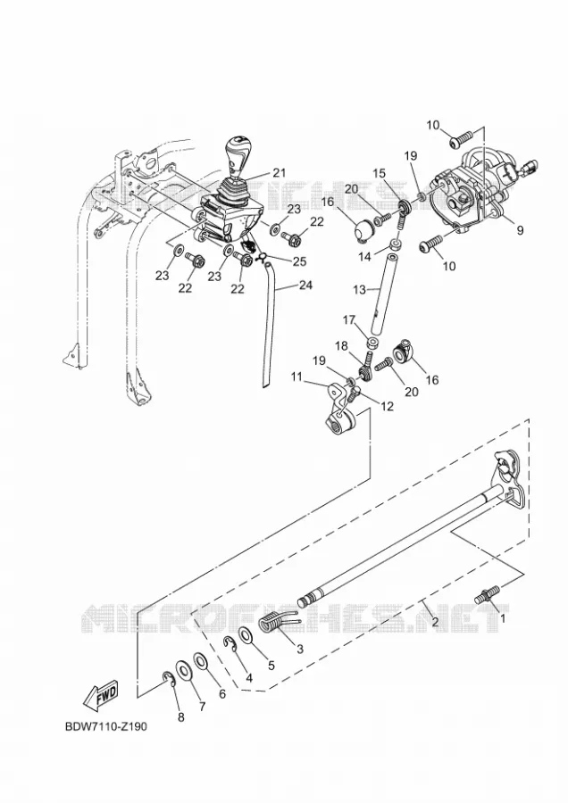 SCHAKEL STANG / PEDAAL Yamaha SIDE BY SIDE 1000 2025 YXZ  YXZ1000ET