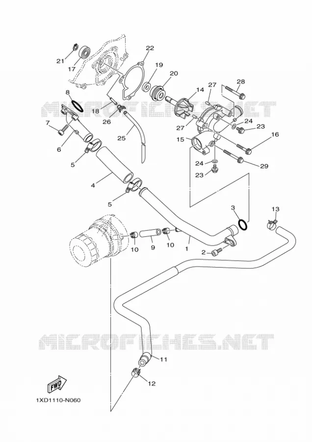 WATERPOMP / SLANGEN Yamaha SIDE BY SIDE 700 2025 VIKING  YXM700E / YX70MS