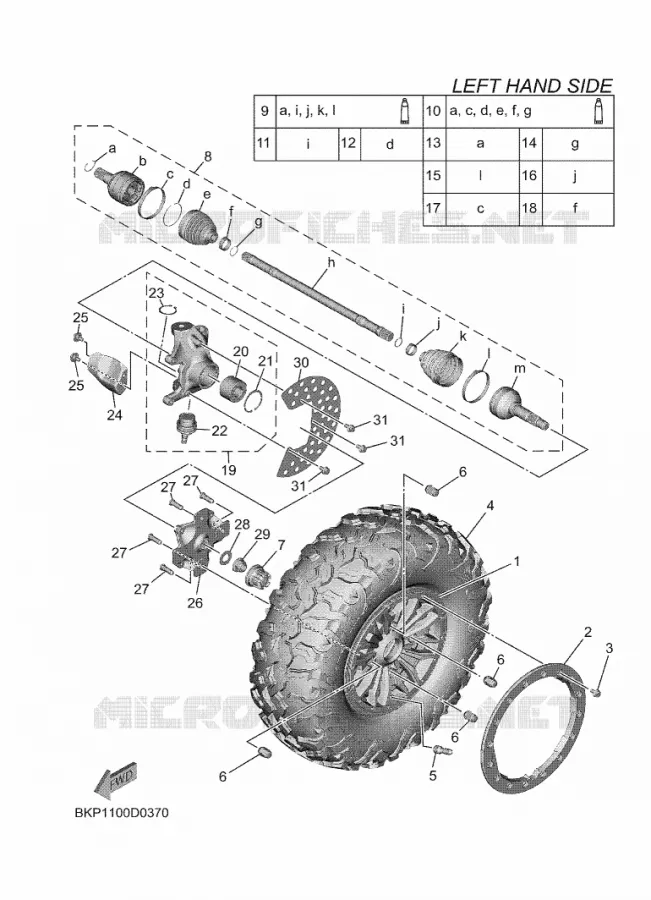 VOORWIEL Yamaha SIDE BY SIDE 1000 2025 WOLVERINE  YXE1000EWS / YX10ERSS
