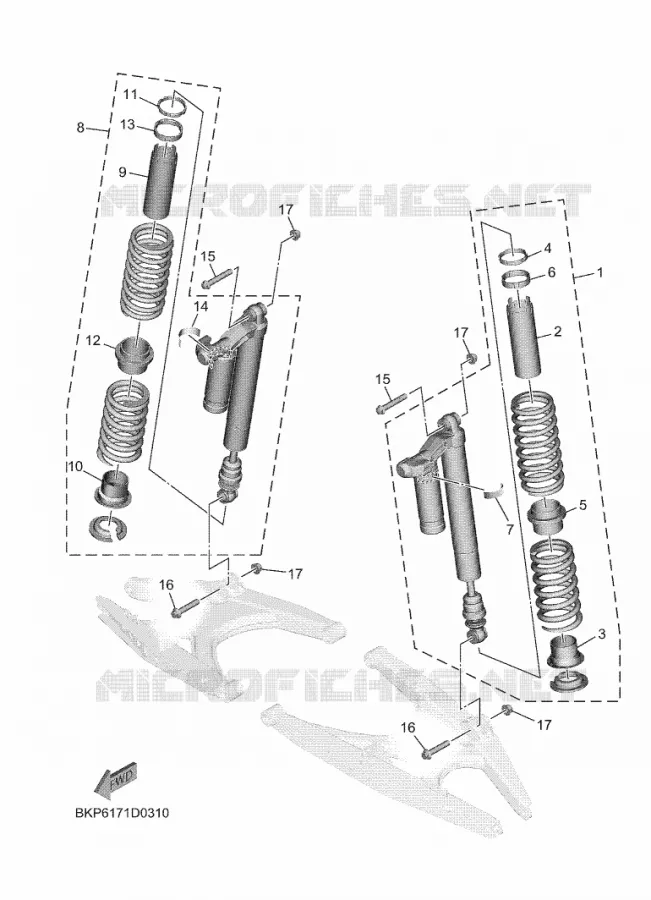 ACHTER SCHOKBREKER Yamaha SIDE BY SIDE 1000 2025 WOLVERINE  YXE1000EWS / YX10ERLS