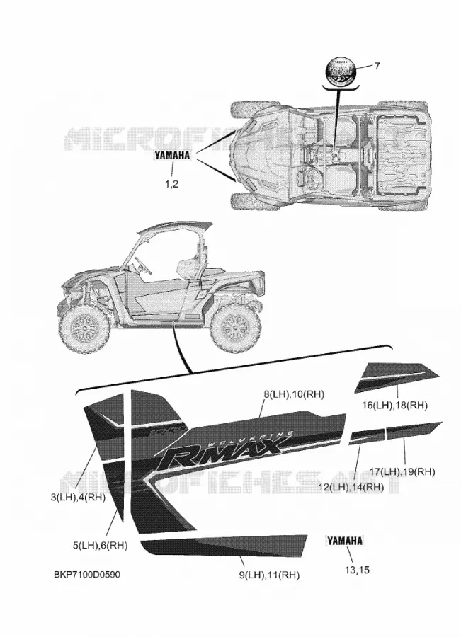 STICKER Yamaha SIDE BY SIDE 1000 2025 WOLVERINE  YXE1000EWS / YX10ERSS