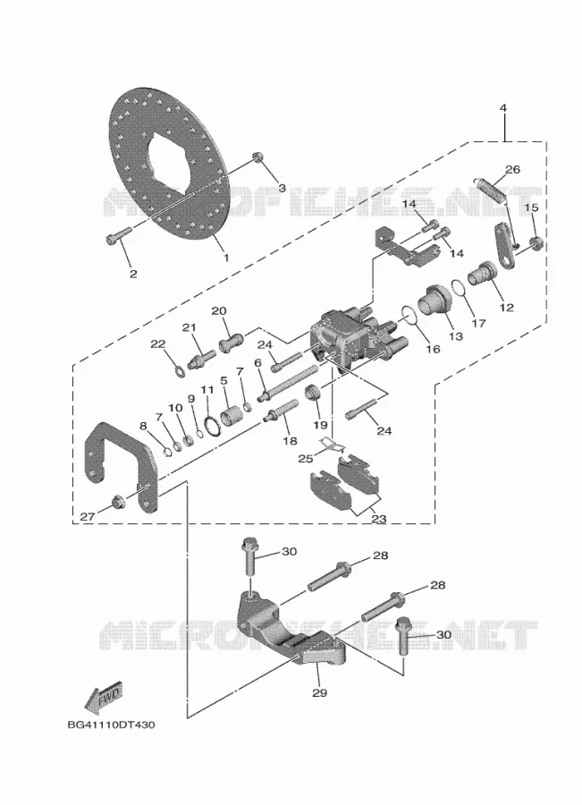 REMKLAUW ACHTER 2 Yamaha SIDE BY SIDE 1000 2025 WOLVERINE  YXF1000EWS / YX10FRCLS