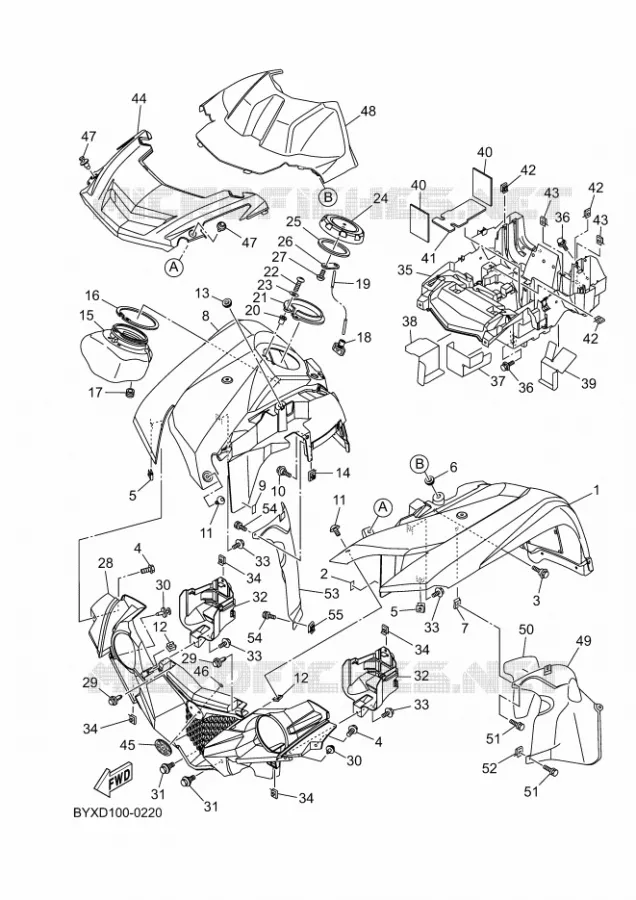VOORSPATBORD Yamaha QUAD 700 2025 GRIZZLY  YFM700FWAD