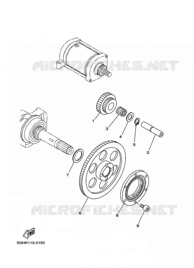 STARTMOTOR KOPPELINGS Yamaha QUAD 450 2025 KODIAK  YFM450FWB