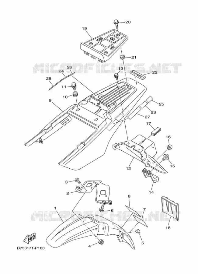 SPATBORD Yamaha MOTO 200 2025 TW  TW200E