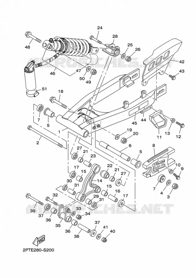 ACHTERBRUG / SCHOKBREKER Yamaha MOTO 125 2025 TTR  TT-R125LWE