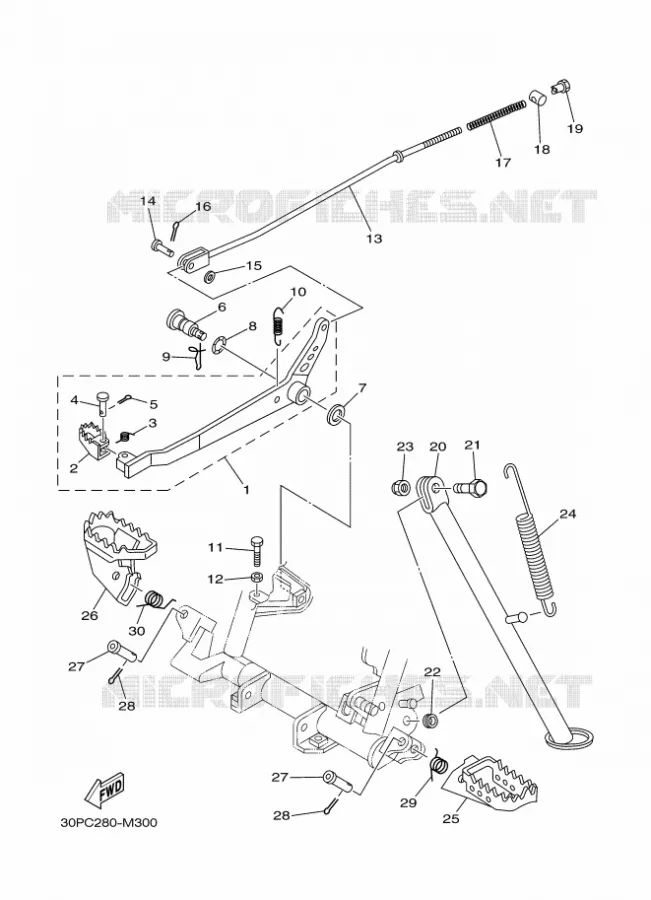 STANDAARD / VOETSTEUN Yamaha MOTO 125 2025 TTR  TT-R125LWE