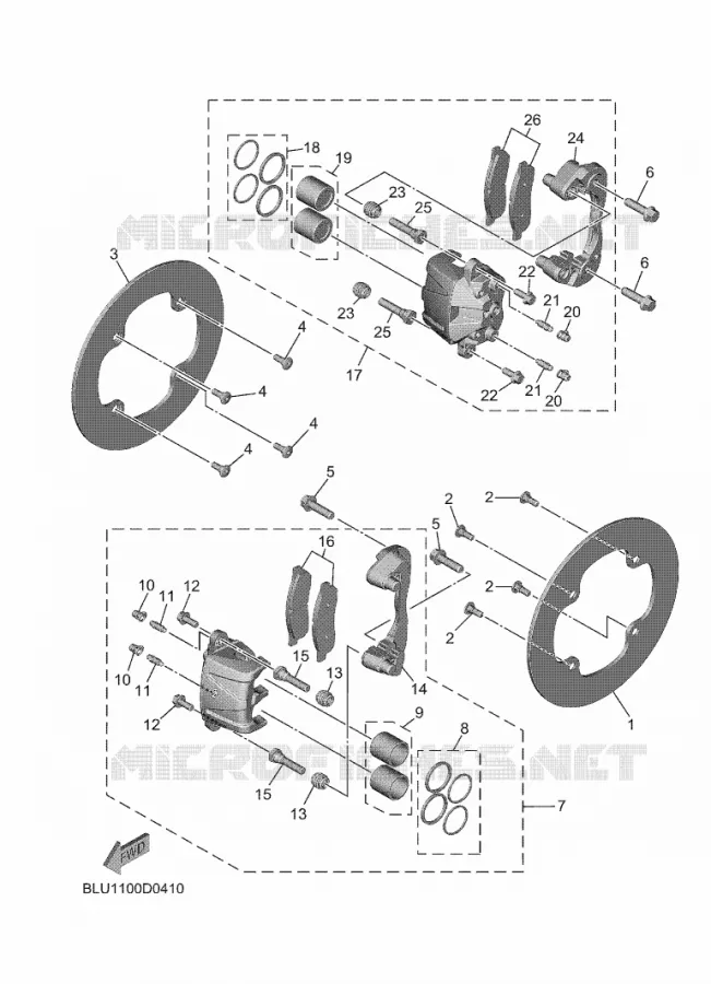 REMKLAUW VOOR Yamaha SIDE BY SIDE 1000 2025 WOLVERINE  YXF1000ELS