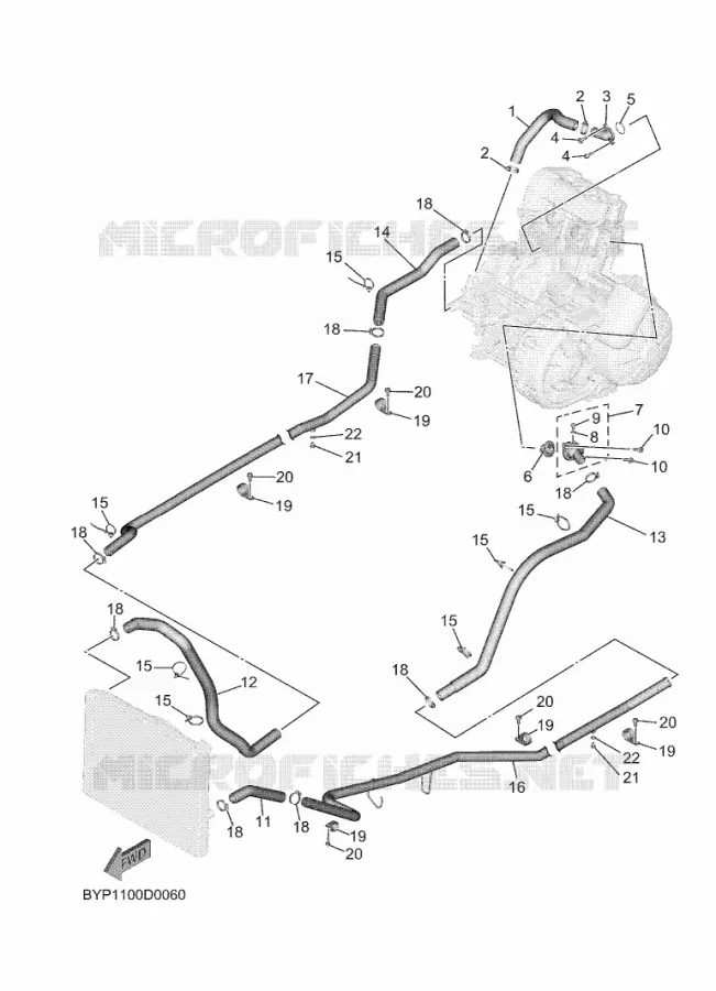 WATERPOMP / SLANGEN Yamaha SIDE BY SIDE 1000 2025 WOLVERINE  YXF1000ELS