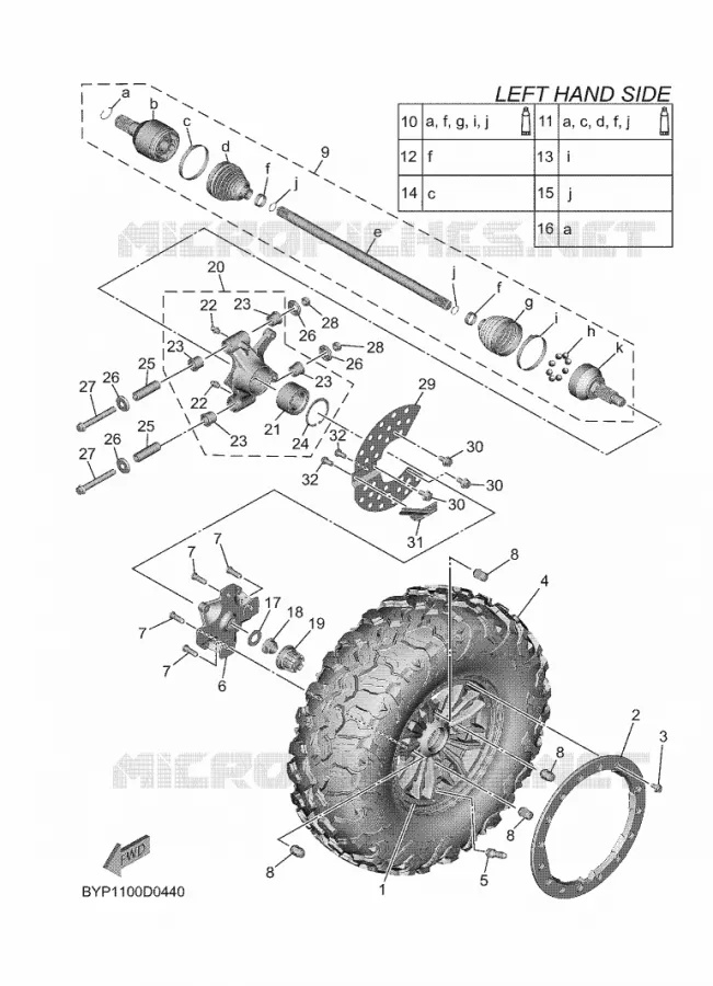 ACHTERWIEL Yamaha SIDE BY SIDE 1000 2025 WOLVERINE  YXF1000ELS