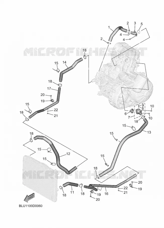 WATERPOMP / SLANGEN Yamaha SIDE BY SIDE 1000 2025 WOLVERINE  YXF1000EWS