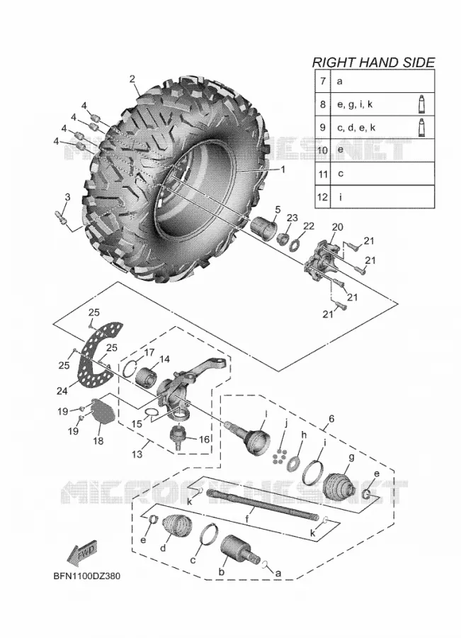 WIEL VOOR 2 Yamaha SIDE BY SIDE 1000 2025 WOLVERINE  YXE1000EN