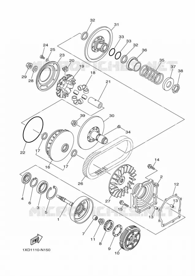 STARTMOTOR KOPPELINGS Yamaha SIDE BY SIDE 700 2025 VIKING  YXC700E