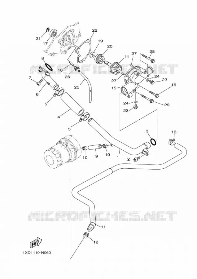 WATERPOMP / SLANGEN Yamaha SIDE BY SIDE 700 2025 VIKING  YXC700E
