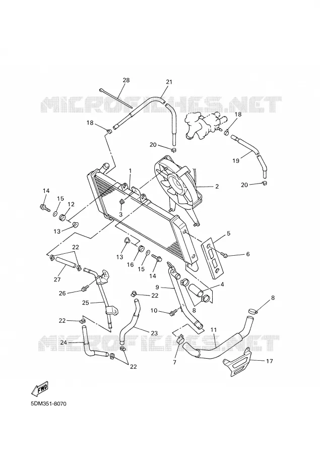RADIATEUR / SLANG Yamaha MOTO 600 2000 FAZER  FZS600