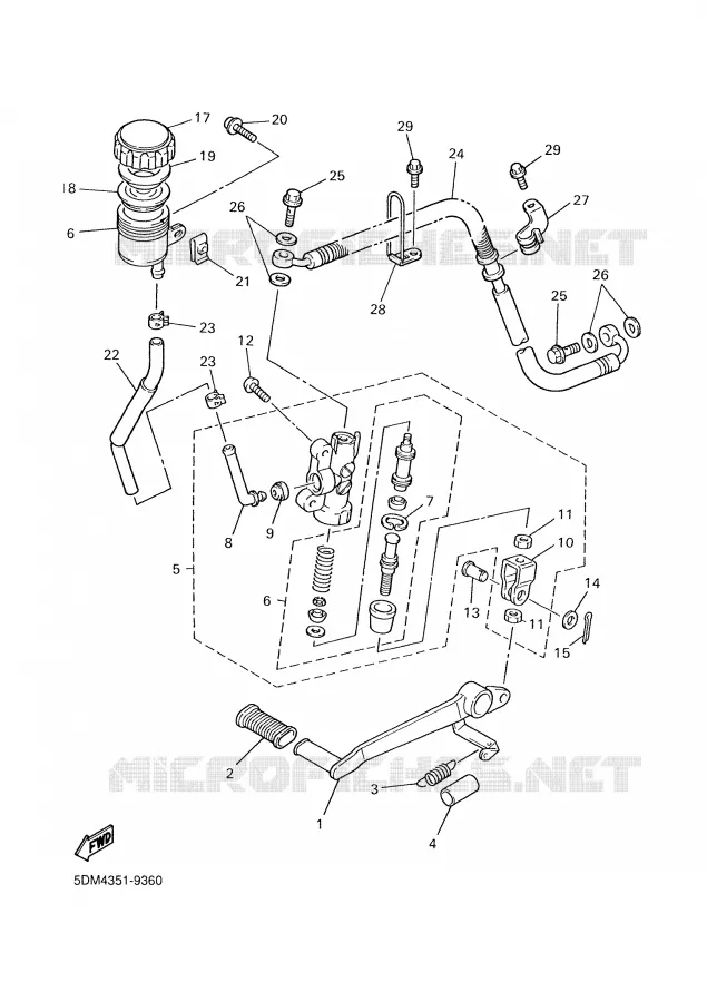 REMPOMP ACHTER Yamaha MOTO 600 2003 FAZER  FZS600