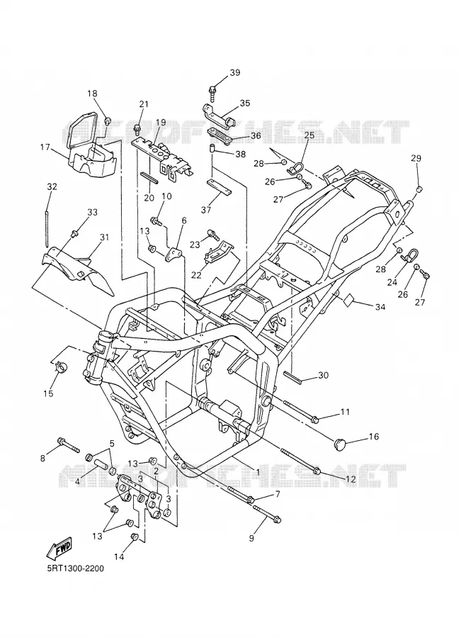 FRAME Yamaha MOTO 600 2003 FAZER  FZS600R