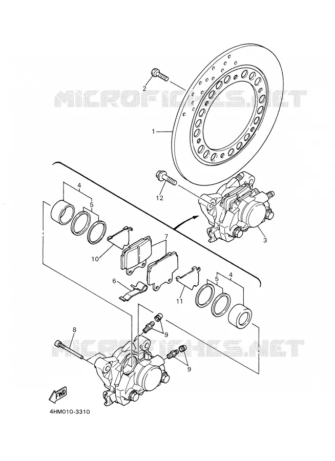 REMKLAUW ACHTER Yamaha MOTO 600 2000 FAZER  FZS600SP